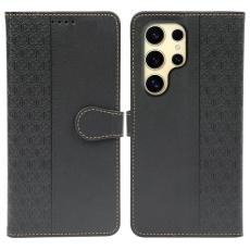 OEM - Samsung Galaxy S26 Ultra Skal Magnetl&aring;s Fyrkl&ouml;ver &Auml;kta L&auml;der - Svart