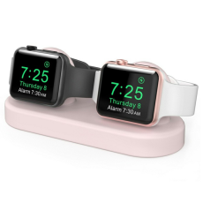 OEM - Apple Watch 5/4/3/2/1 Laddningsställ Dual - Rosa