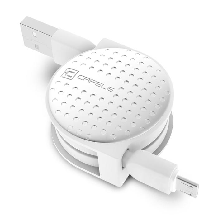 UTGATT5 - Cafele utdragbar Micro USB kabel, 1m - Vit