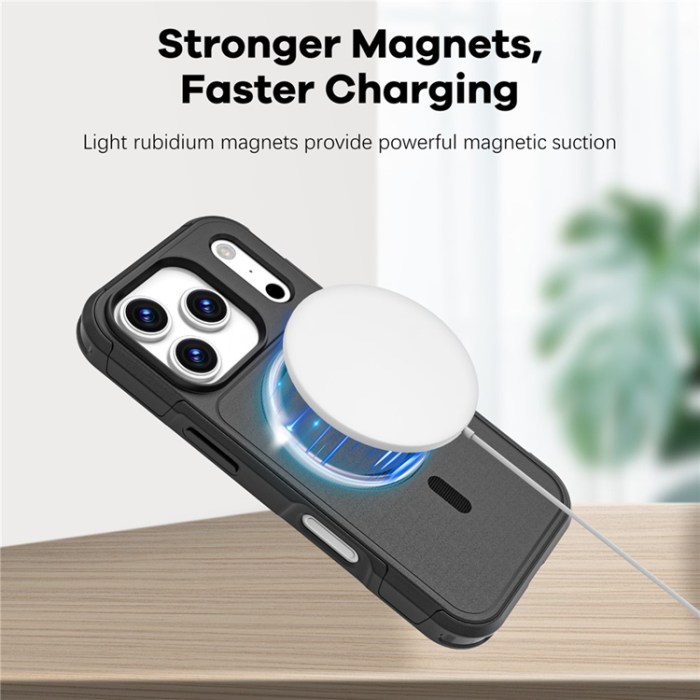 A-One Brand - iPhone 17 Pro Mobilskal MagSafe PC + TPU Anti-drop - Svart