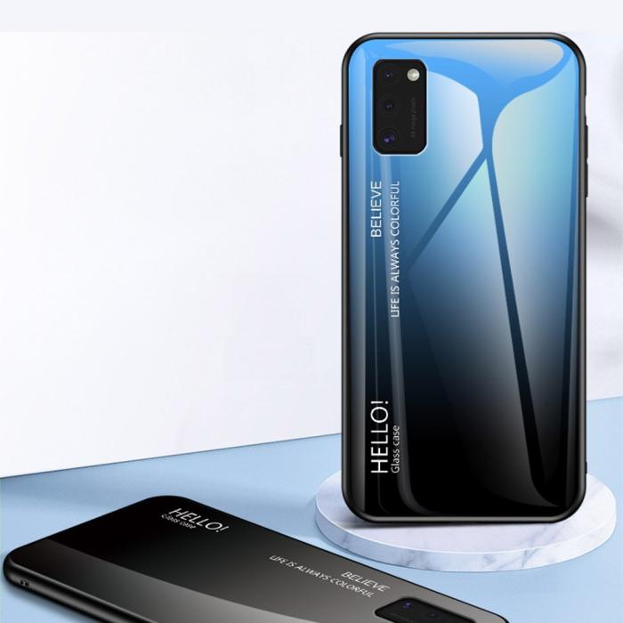 UTGATT1 - Gradient Glass Härdat glas Galaxy A41 Svart-Blå