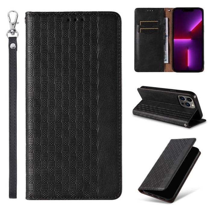 OEM - Galaxy S23 Ultra Plånboksfodral Magnet Strap - Svart