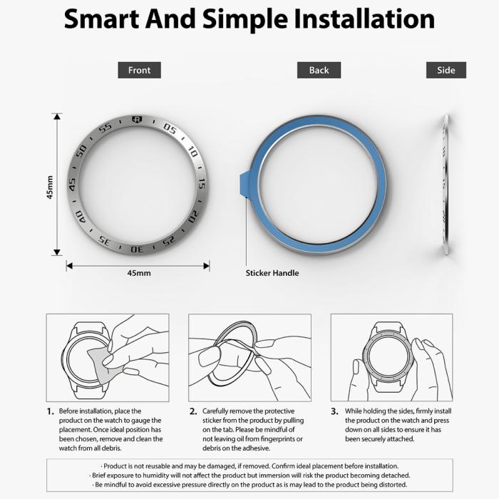 UTGATT1 - Ringke Bezel Styling Samsung Galaxy Watch 3 45mm - Stainless Steel