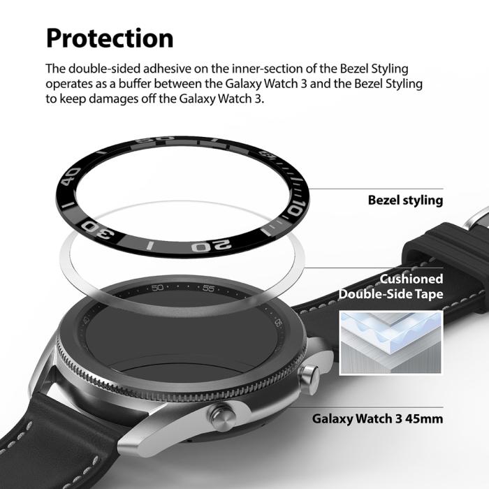 UTGATT1 - Ringke Bezel Styling Samsung Galaxy Watch 3 45mm - Stainless Steel