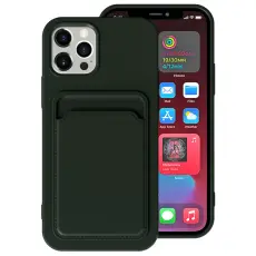 OEM - iPhone 15 Mobilskal Korthållare Silikon - Grön