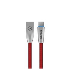 USAMS - USAMS Fl&auml;tad kabel U-Light USB-C 1,2m (US-SJ184) - R&ouml;d