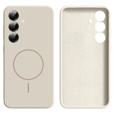 A-One Brand - Galaxy S25 Plus Mobilskal MagSafe Silikon Soft Skin - Antikvit