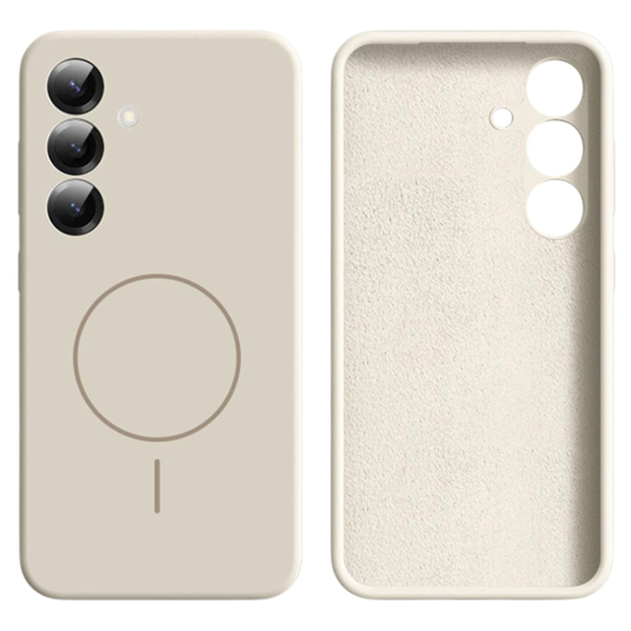 A-One Brand - Galaxy S25 Plus Mobilskal MagSafe Silikon Soft Skin - Antikvit