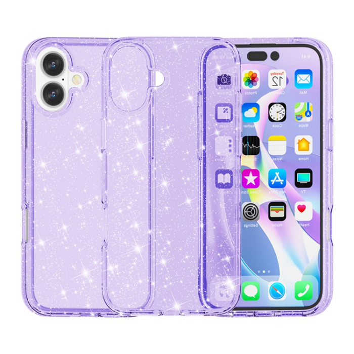 A-One Brand - iPhone 17 Mobilskal Glittrande Puderglitter - Lila