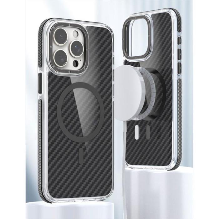 A-One Brand - iPhone 16 Pro Max Mobilskal MageSafe Fiber - Svart