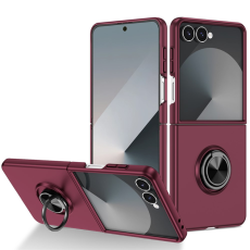 A-One Brand - Galaxy Z Flip 7 5G Mobilskal Rotatable Ring Kickstand - Vinröd