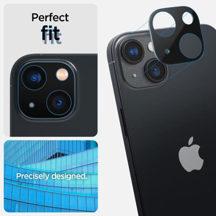UTGATT1 - Spigen [2-Pack] iPhone 14/14 Plus KameraLinsskydd i Härdat Glas - Svart