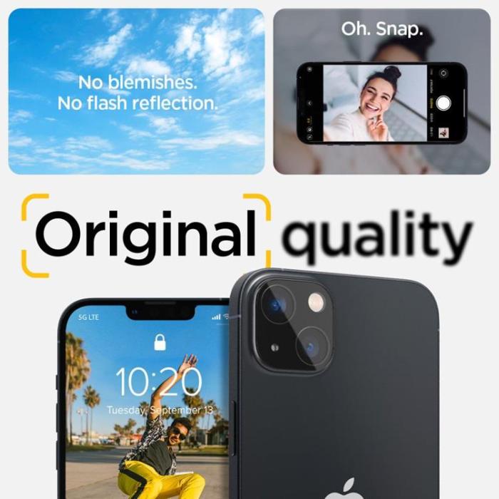UTGATT1 - Spigen [2-Pack] iPhone 14/14 Plus KameraLinsskydd i Härdat Glas - Svart