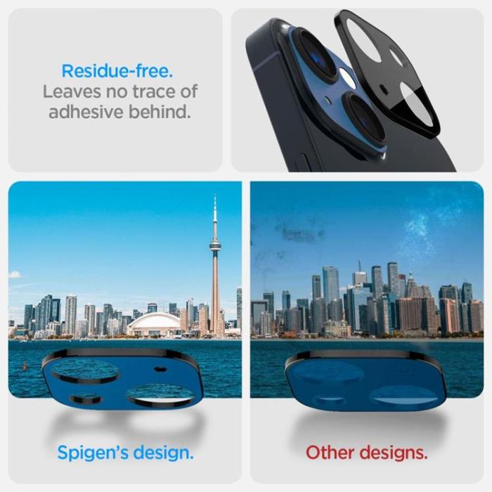 UTGATT1 - Spigen [2-Pack] iPhone 14/14 Plus KameraLinsskydd i Härdat Glas - Svart