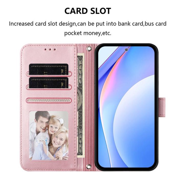 OEM - Samsung Galaxy A37 Plånboksfodral RFID Skydd Konstläder - Rosa