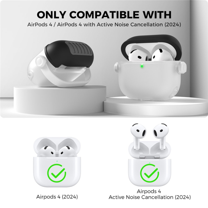 AHASTYLE - AHASTYLE AirPods 4 Skal Silikon WG174 - Svart