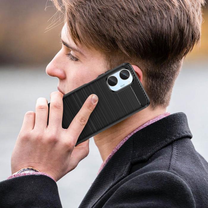 OEM - Realme 10 Skal Silicone Carbon - Svart
