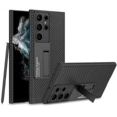 GKK - GKK Galaxy S23 Ultra Mobilskal Kickstand PU-Läder - Svart