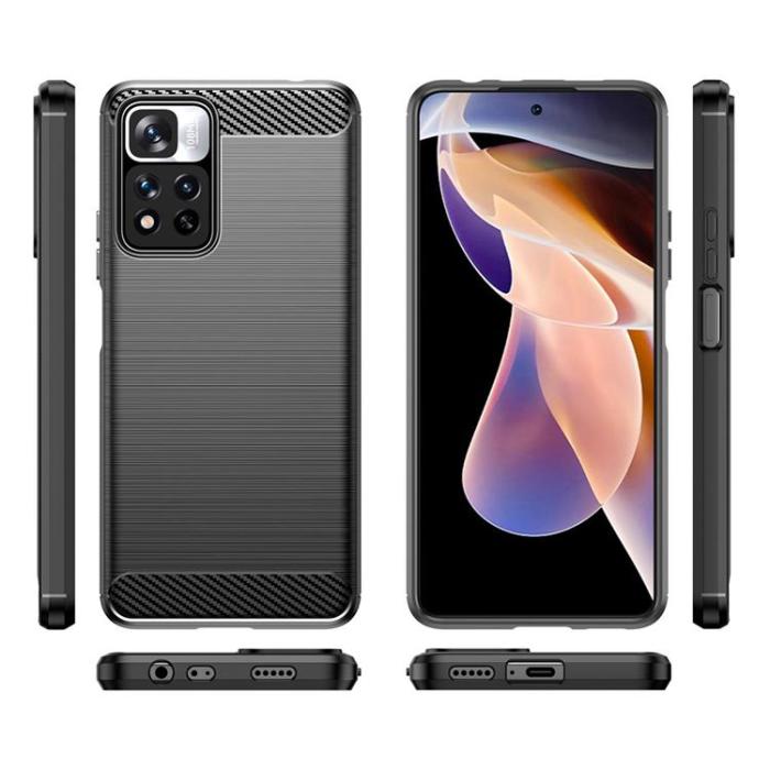 OEM - Carbon Flexible Skal Xiaomi Poco X4 NFC 5G - Svart