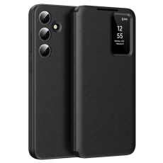 A-One Brand - Galaxy S24 Pl&aring;nboksfodral View Window L&auml;der - Svart