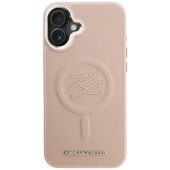 KARL LAGERFELD - Karl Lagerfeld Mobilskal För iPhone 16 Plus Magsafe Initial & Metal Logo