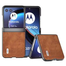 ABEEL - ABEEL Mobilskal till Motorola Razr 40 Ultra 5G Shockproof PU L&auml;der Brun