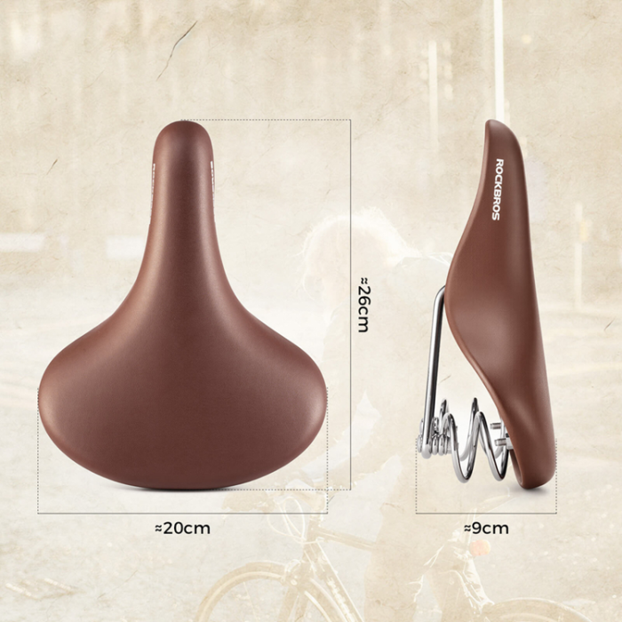 Rockbros - Rockbros Retro komfortcykelsadel 6800S - Brun