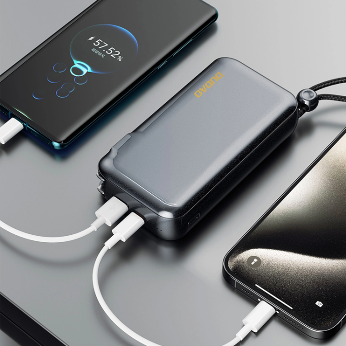 Dudao - Dudao 2in1 Powerbank 10000mAh Med 3-Plug Väggladdare - Svart