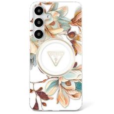 Guess - Guess Mobilskal till Galaxy S25 Ultra MagSafe Glitter Flowers Triangle - Vit