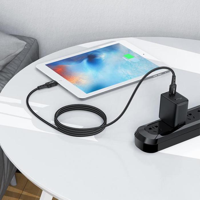 Acefast - Acefast MFI USB USB-C till Lightning kabel 30W 1.8m - Svart