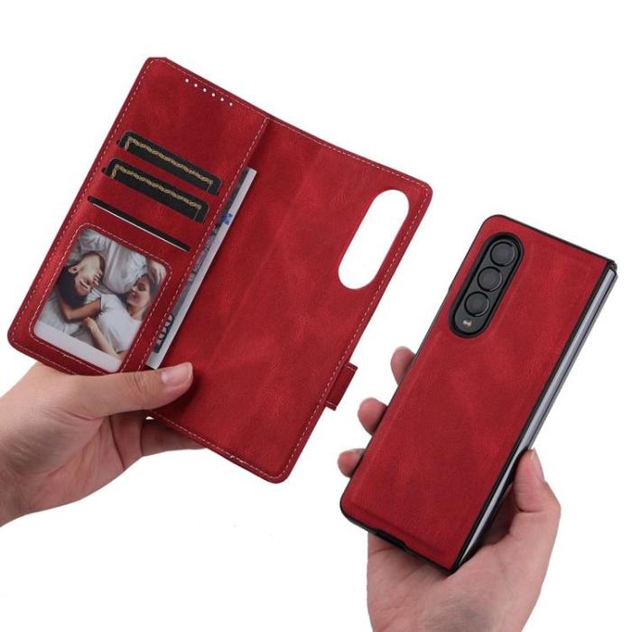 UTGATT1 - Galaxy Z Fold 4 Plånboksfodral 2in1 Detachable - Röd