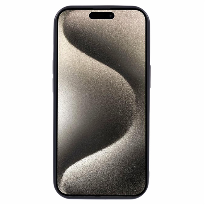 SUTENI - SUTENI iPhone 15 Mobilskal Korthållare Waxy Läder - Svart