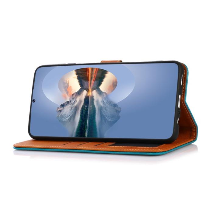 KHAZNEH - KHAZNEH Samsung Galaxy A57 Plånboksfodral Konstläder - Blå