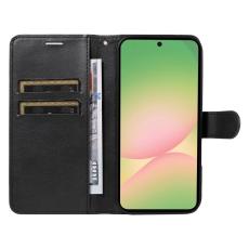 OEM - Samsung Galaxy A57 Pl&aring;nboksfodral Konstl&auml;der Med Rem - Svart