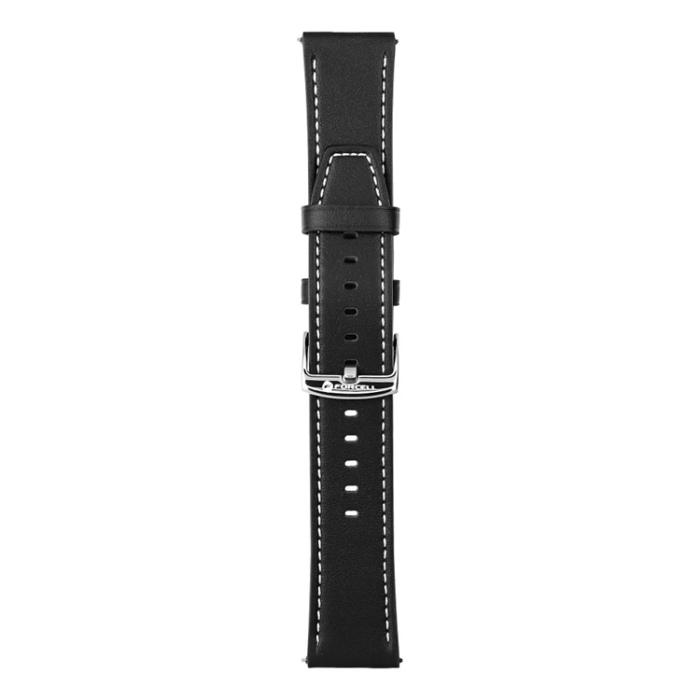 Forcell - Forcell Galaxy Watch 22mm Armband Eco Läder - Svart