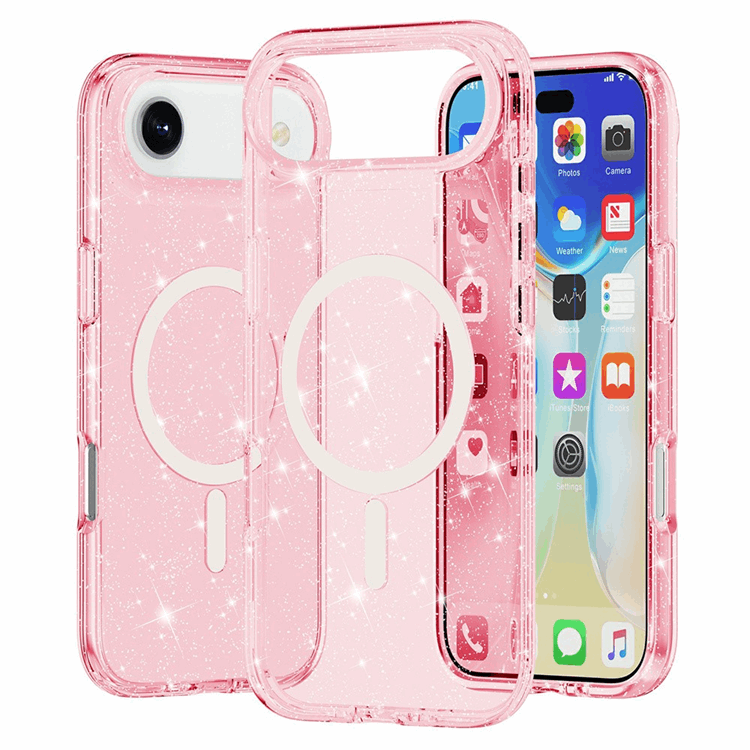 AMORUS Mobilskal till iPhone Air Magsafe Glitter Powder PC + TPU - Rosa (Rosa) | 2353 | AlltMobil
