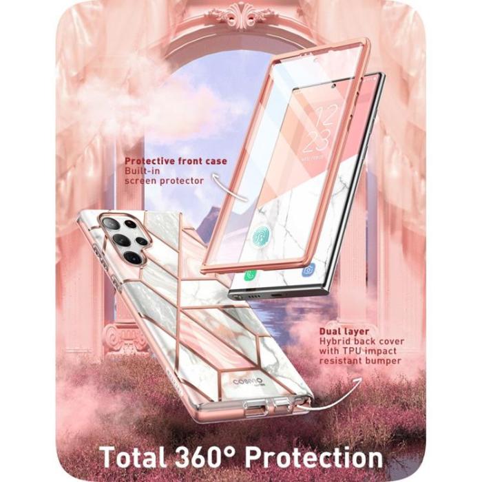 SupCase - Supcase Galaxy S23 Ultra Skal Cosmo Marble - Rosa