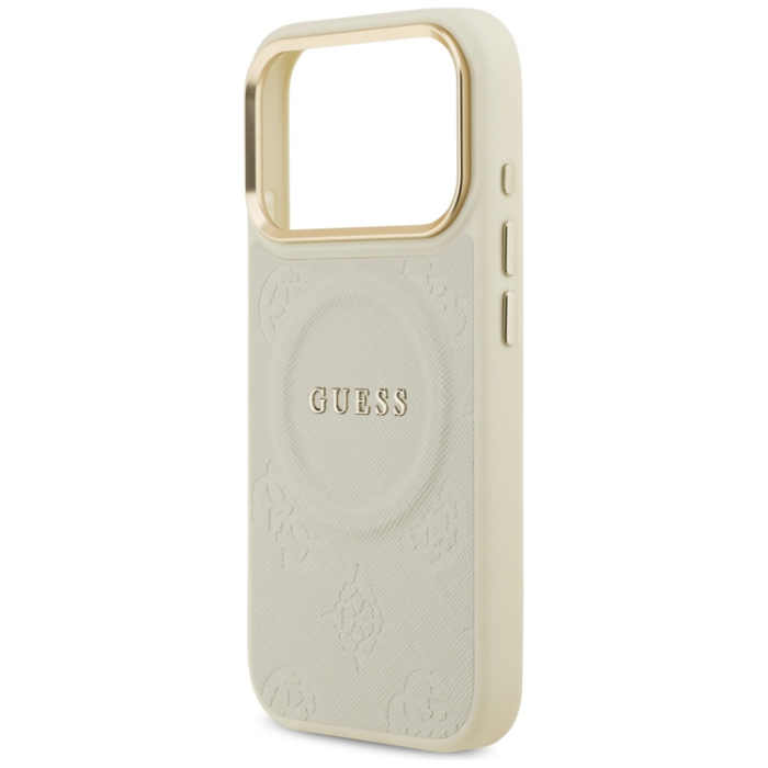 Guess - Guess iPhone 17 Pro Mobilskal Magsafe Peony Hot Stamp - Beige