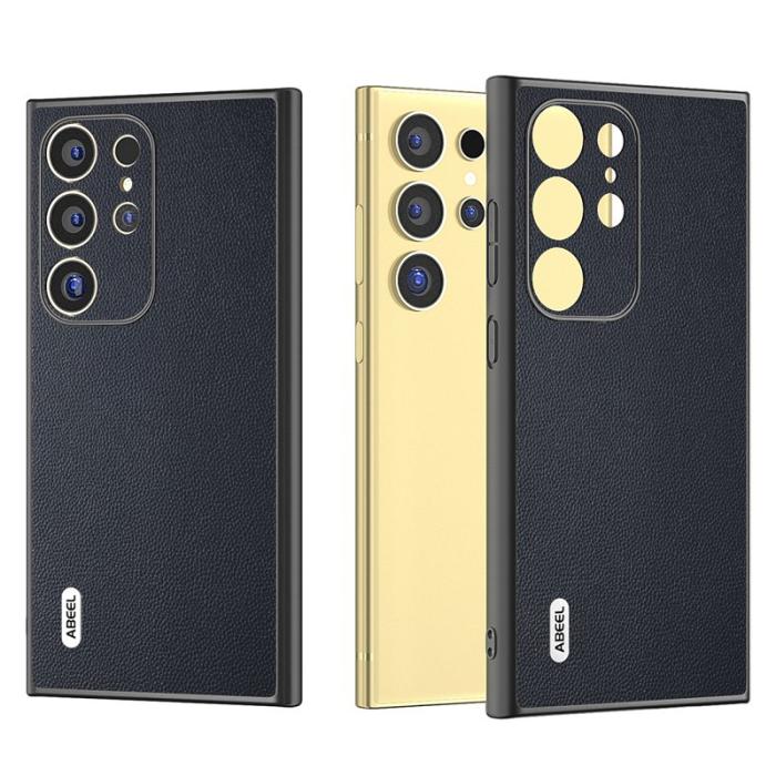 ABEEL - ABEEL Samsung Galaxy S24 Ultra Plånboksfodral Äkta Läder Blå