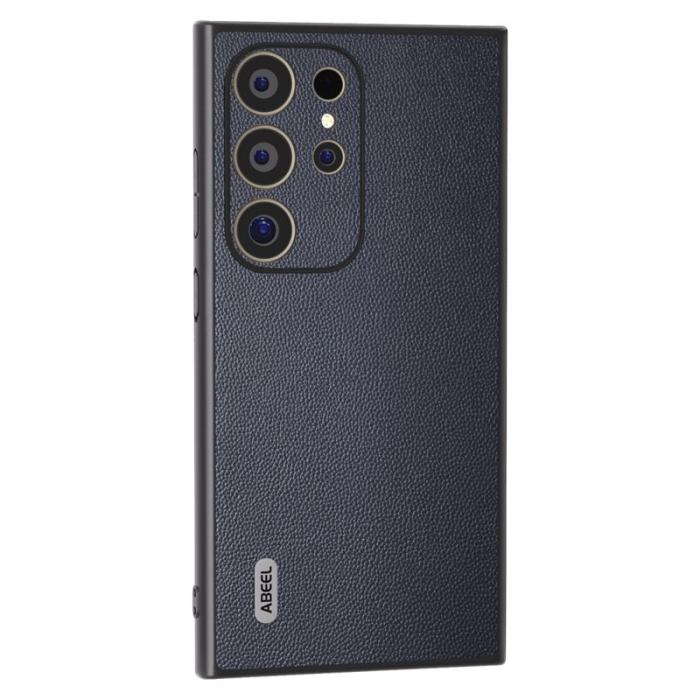 ABEEL - ABEEL Samsung Galaxy S24 Ultra Plånboksfodral Äkta Läder Blå