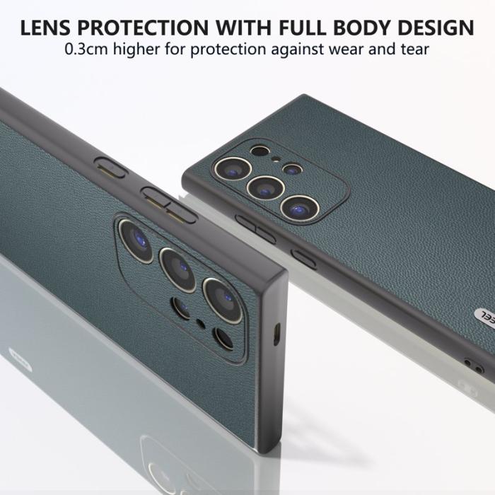 ABEEL - ABEEL Samsung Galaxy S24 Ultra Plånboksfodral Äkta Läder Grön