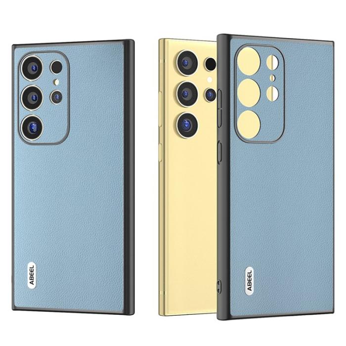 ABEEL - ABEEL Samsung Galaxy S24 Ultra Plånboksfodral Äkta Läder - Blå