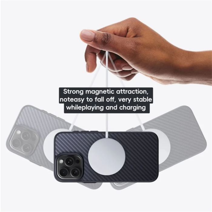 A-One Brand - iPhone 16 Pro Max Mobilskal Magsafe Aramid Fiber - Grå