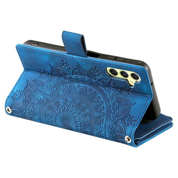 OEM - Samsung Galaxy S26 Plånboksfodral Mandala Blommönster Konstläder - Blå