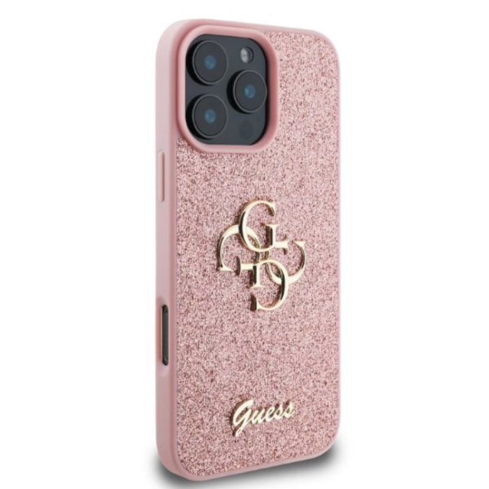 Guess - Guess iPhone 16 Pro Max Mobilskal Fixed Glitter Big 4G - Rosa