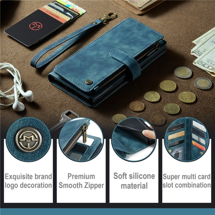 Caseme - CASEME Google Pixel 7A Plånboksfodral C30 Zipper - Blå