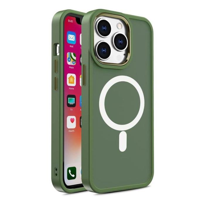 OEM - iPhone 14 Plus Mobilskal MagSafe Armored Matte - Grön