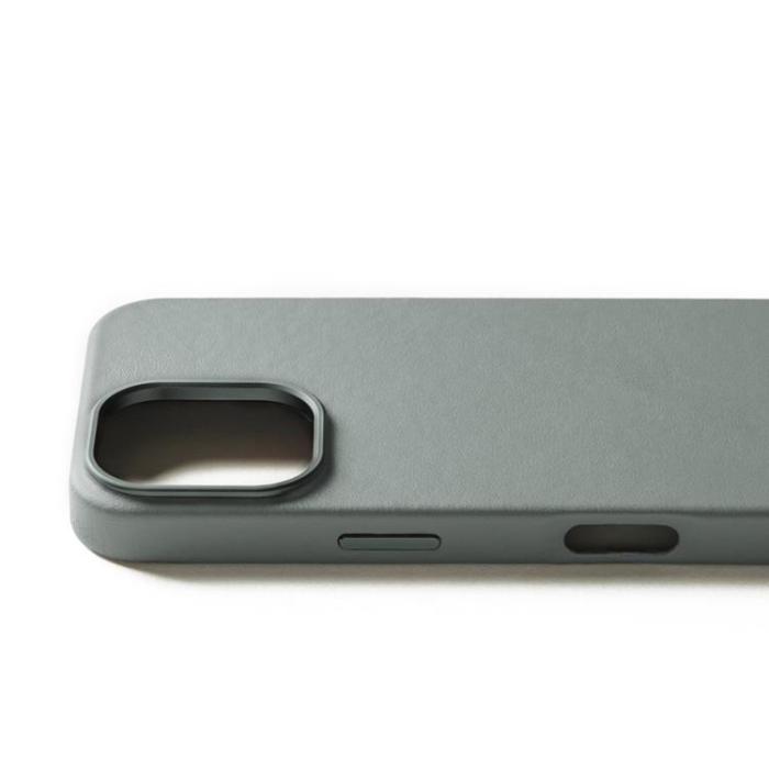 Mujjo - Mujjo iPhone 16 Pro Mobilskal MagSafe Läder - Grön Rök