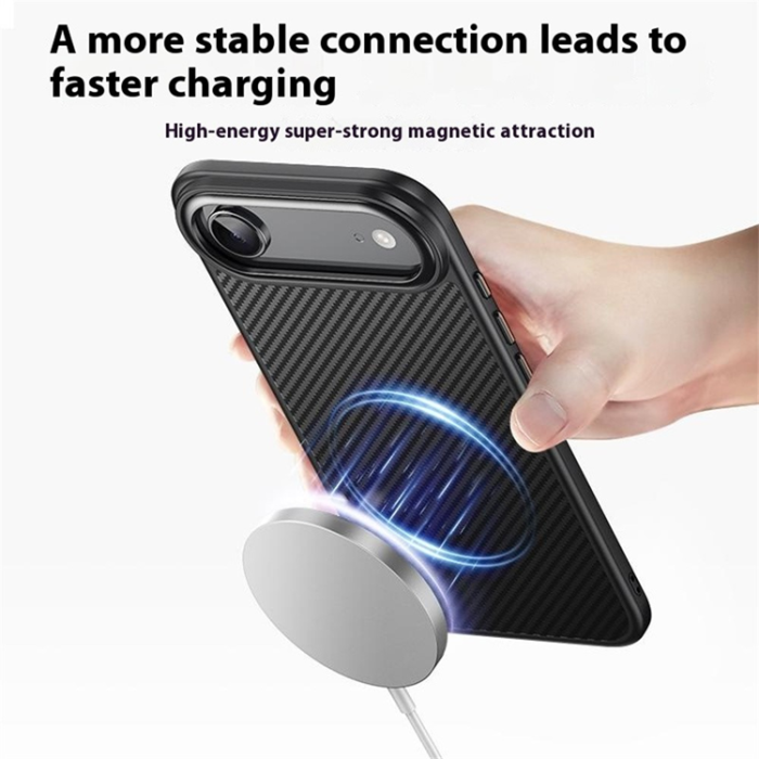 A-One Brand - iPhone 17 Air Mobilskal MagSafe Carbon Fiber - Svart