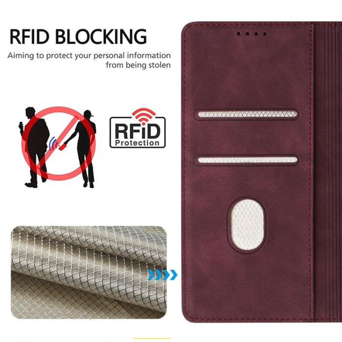 OEM - Plånboksfodral för Samsung Galaxy S26 Konstläder RFID - Vinröd